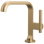 Brizo Roccesco Square single-hole faucet in Brilliance® Luxe Gold®