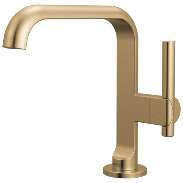 Brizo Roccesco Square single-hole faucet in Brilliance® Luxe Gold®