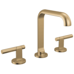 Brizo Roccesco Square widespread faucet in Brilliance® Luxe Gold® with Lever handles