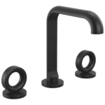 Brizo Roccesco Square widespread faucet in Matte Black with Knob handles