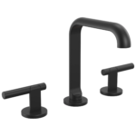 Brizo Roccesco Square widespread faucet in Matte Black with Lever handles