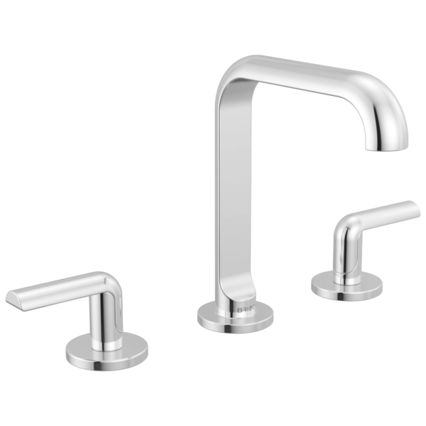 Brizo Roccesco Square widespread faucet in Polished Chrome with Bent Lever handles