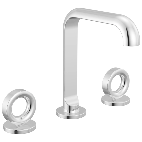 Brizo Roccesco Square widespread faucet in Polished Chrome with Knob handles