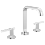 Brizo Roccesco Square widespread faucet in Polished Chrome with Reeded Glass Lever handles