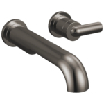 Brizo Roccesco wall mount faucet in Brilliance® Black Onyx with Bent Lever handle
