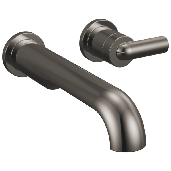 Brizo Roccesco wall mount faucet in Brilliance® Black Onyx with Bent Lever handle