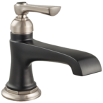 Brizo Rook single-handle faucet with standard spout in Matte Black / Brilliance® Luxe Nickel®