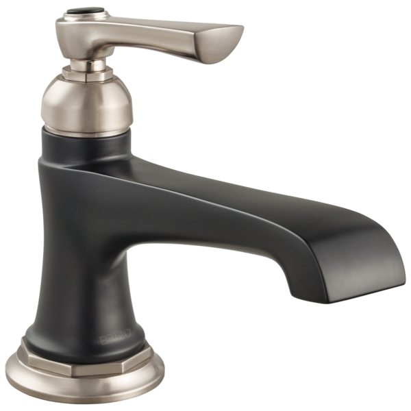 Brizo Rook single-handle faucet with standard spout in Matte Black / Brilliance® Luxe Nickel®