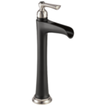 Brizo Rook vessel faucet in Matte Black / Brilliance® Luxe Nickel®