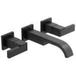 Brizo Siderna wall mount faucet in Matte Black with Metal Lever handles