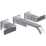 Brizo Siderna wall mount faucet in Polished Chrome with Solar Gray Glass Lever handles