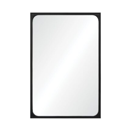 Renwil Sorella Black Basswood Wall Mirror MT2151 - front view with rounded inner corners