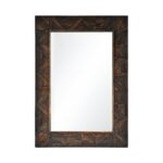 Renwil Madden Dark Brown Wall Mirror MT2201 - front view with patterned dark brown frame