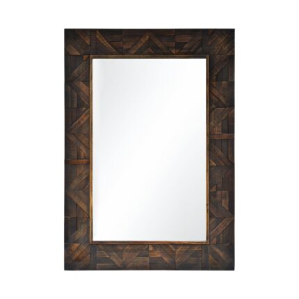 Renwil Madden Dark Brown Wall Mirror MT2201 - front view with patterned dark brown frame