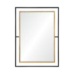 Renwil Gray Black and Gold Leaf Wall Mirror MT2244 - double-frame front view