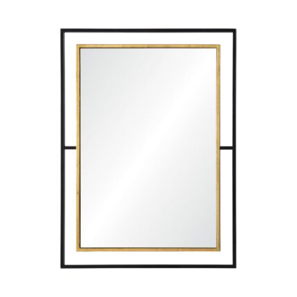 Renwil Gray Black and Gold Leaf Wall Mirror MT2244 - double-frame front view