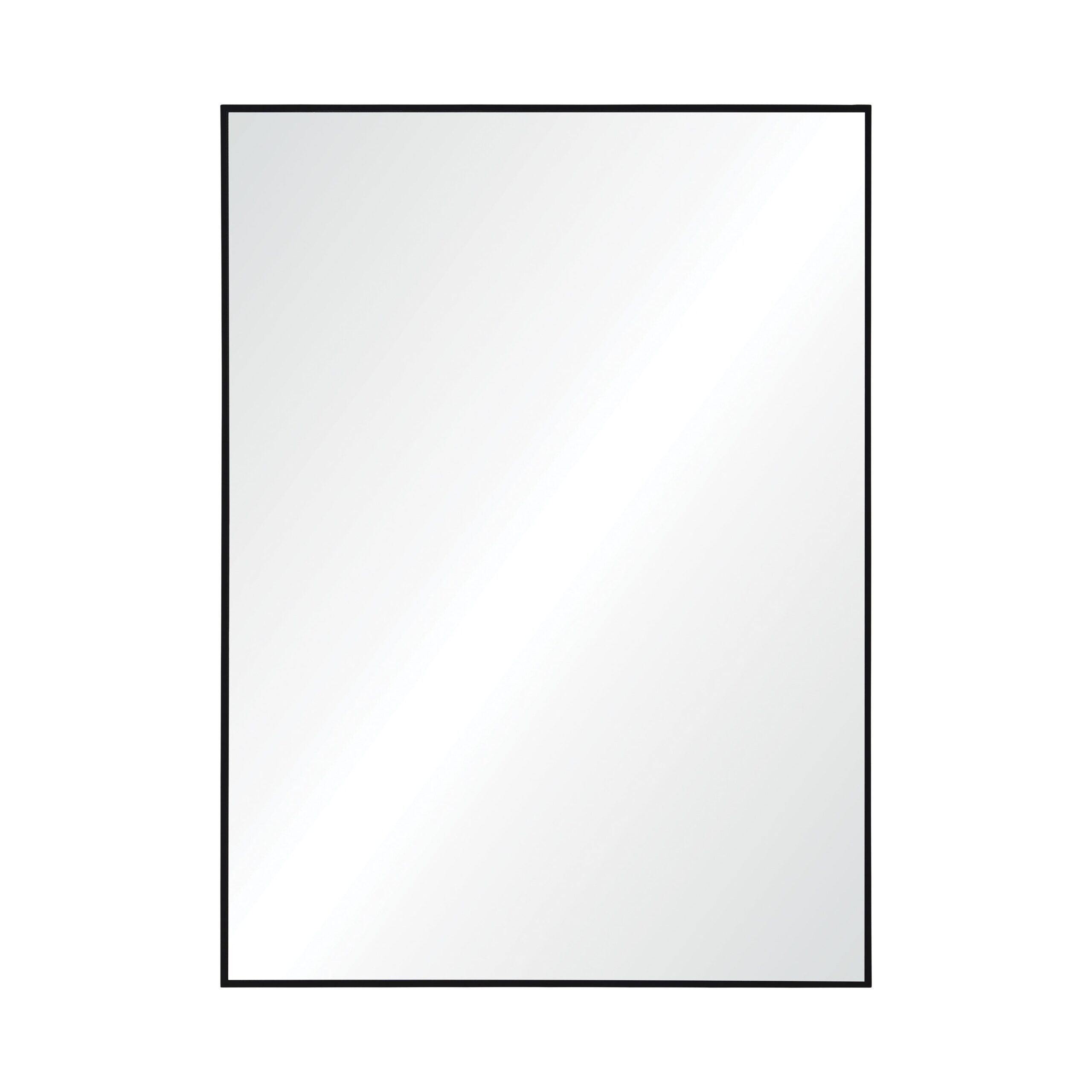 MT2345.jpg Renwil Raizel Matte Black Iron Wall Mirror MT2345 - front view with slim matte black frame