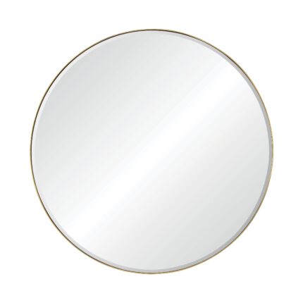 Renwil Thallo Gold Leaf Round Wall Mirror MT2347 - front view of round gold leaf mirror