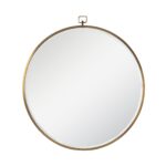 Renwil Azam Bronze Round Wall Mirror MT2356 - front view of round bronze mirror and decorative hook