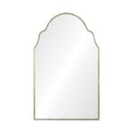 Renwil Natasha Antique Gold Leaf Arched Wall Mirror MT2364 - front view of shaped arched mirror