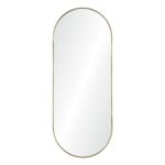 Renwil Marius Gold Leaf Full Length Mirror MT2366 - front view of elongated rounded mirror