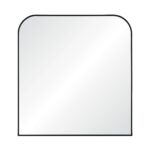 Renwil Luka Black Iron Wall Mirror MT2382 - front view of mirror with rounded upper corners