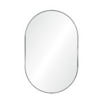 Renwil Webster Black Iron Oval Wall Mirror MT2394 - front view of elongated oval mirror