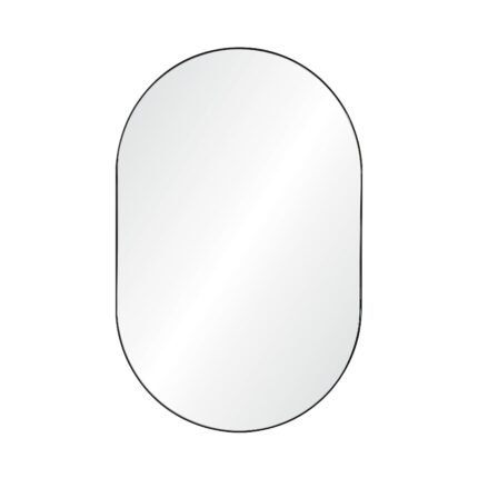 Renwil Webster Black Iron Oval Wall Mirror MT2394 - front view of elongated oval mirror