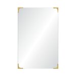 Renwil Eros Antique Brass Corner Wall Mirror MT2418 - front view with antique brass corner accents