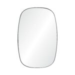 Renwil Bergen Matte Black Iron Wall Mirror MT2449 - front view of softly rounded rectangular mirror