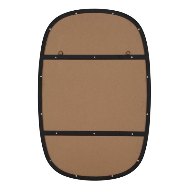 Renwil Bergen Matte Black Iron Wall Mirror MT2449 - rear view with vertical and horizontal mounting points