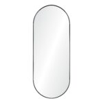 Renwil Ammar Matte Black Capsule Wall Mirror MT2510 - front view of matte black capsule wall mirror