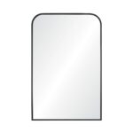 Renwil Jackline Matte Black Wall Mirror MT2511 - front view of the matte black iron frame and rounded upper corners