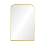 Renwil Jackline Gold Wall Mirror MT2512 - front view of the gold iron frame and rounded upper corners