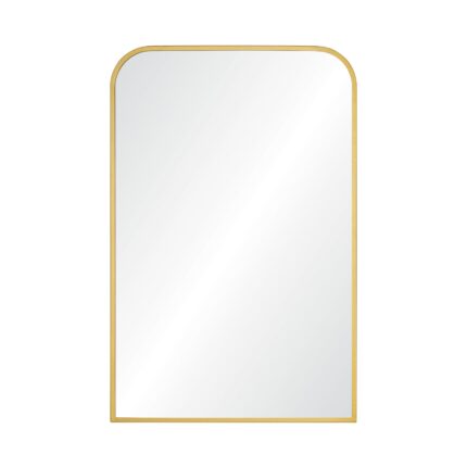 Renwil Jackline Gold Wall Mirror MT2512 - front view of the gold iron frame and rounded upper corners