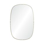 Renwil Gallegos Brushed Brass Oval Wall Mirror MT2523 - front view of the brushed brass oval wall mirror