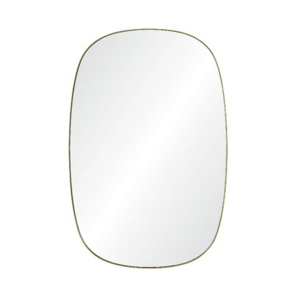Renwil Gallegos Brushed Brass Oval Wall Mirror MT2523 - front view of the brushed brass oval wall mirror