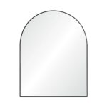 Renwil Lamia Matte Black Arched Wall Mirror MT2525 - front view of the wide matte black arched mirror