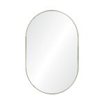 Renwil Beckah Satin Brass Oval Wall Mirror MT2526 - front view of the satin brass oval wall mirror