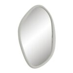 Renwil Folignio Rice Stone Resin Organic Wall Mirror MT2691 - angled view of the softly curved resin frame