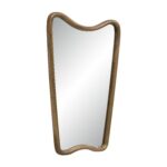 Renwil Echoa Gold-Bronze Curved Wall Mirror MT2762 - angled view of shaped frame