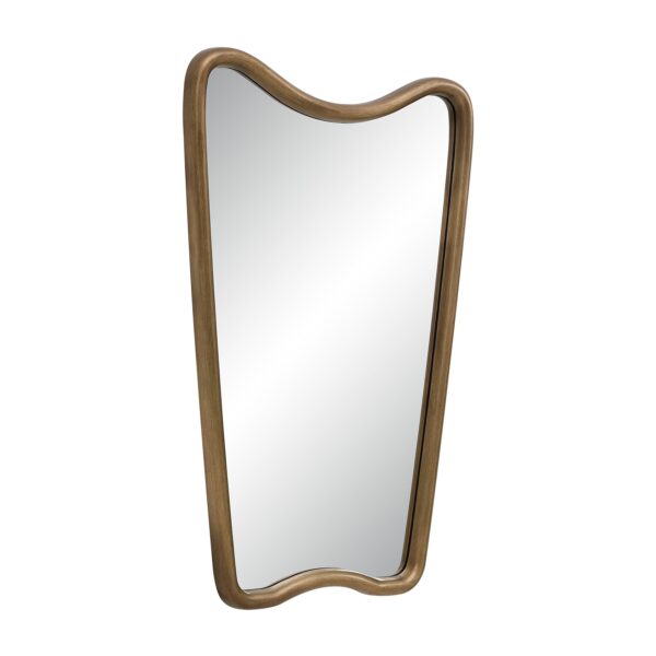 Renwil Echoa Gold-Bronze Curved Wall Mirror MT2762 - angled view of shaped frame