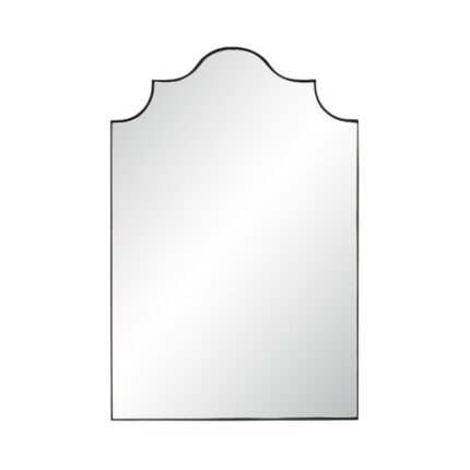 Renwil Romina Aged Brass Scalloped Wall Mirror 24 x 36 MT2764 - front view of the small scalloped-crown mirror