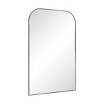 Renwil Opalina Matte Black Rounded-Top Leaner Mirror MT2766 - angled view of slim iron frame
