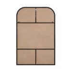 Renwil Opalina Matte Black Rounded-Top Leaner Mirror MT2766 - rear view of backing, mounts and anti-tip hardware