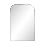 Renwil Opalina Matte Black Rounded-Top Leaner Mirror MT2766 - front view of matte black rounded-top mirror