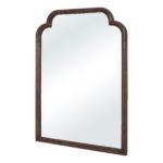 Renwil Octavian Walnut-Stained Mango Wood Wall Mirror MT2767 - angled view of shaped wood frame