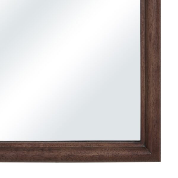 Renwil Octavian Walnut-Stained Mango Wood Wall Mirror MT2767 - detail of wood frame and mirror edge