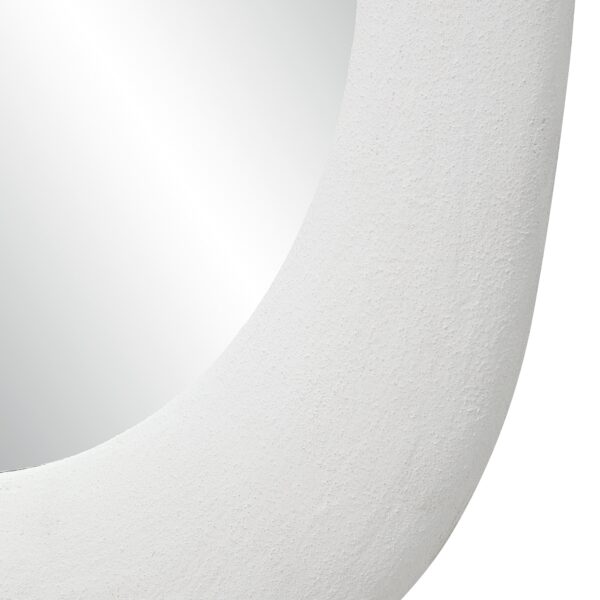 Renwil Galera Textured White Plaster Wall Mirror MT2768 - close-up of textured white plaster finish
