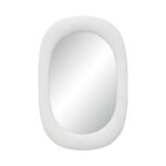 Renwil Galera Textured White Plaster Wall Mirror MT2768 - front view of textured white organic mirror